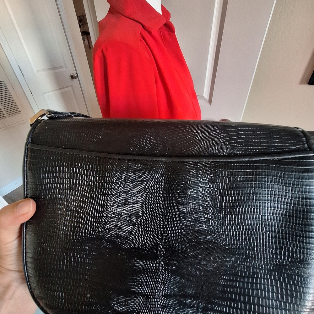 Anne Klein Black Textured Shoulder Bag - Picture 3 of 7